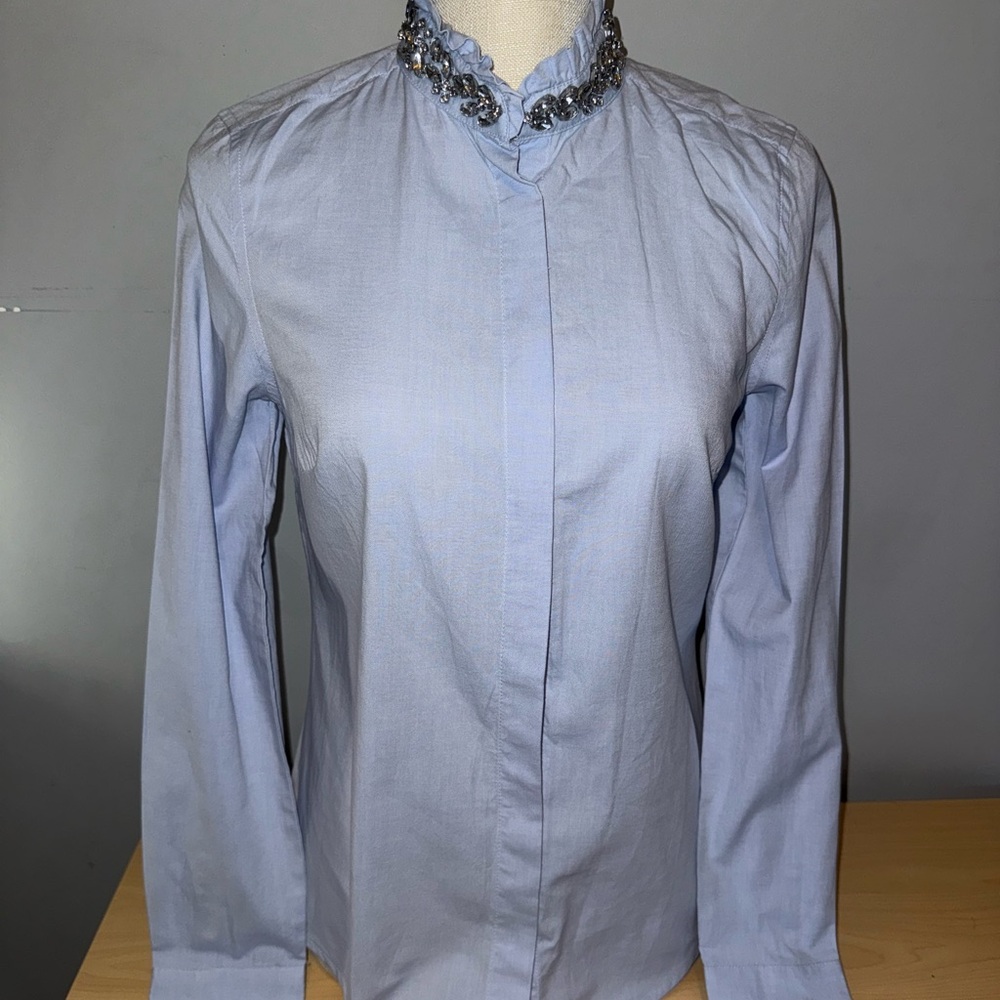 Elle Light Blue Shirt with Metallic Details